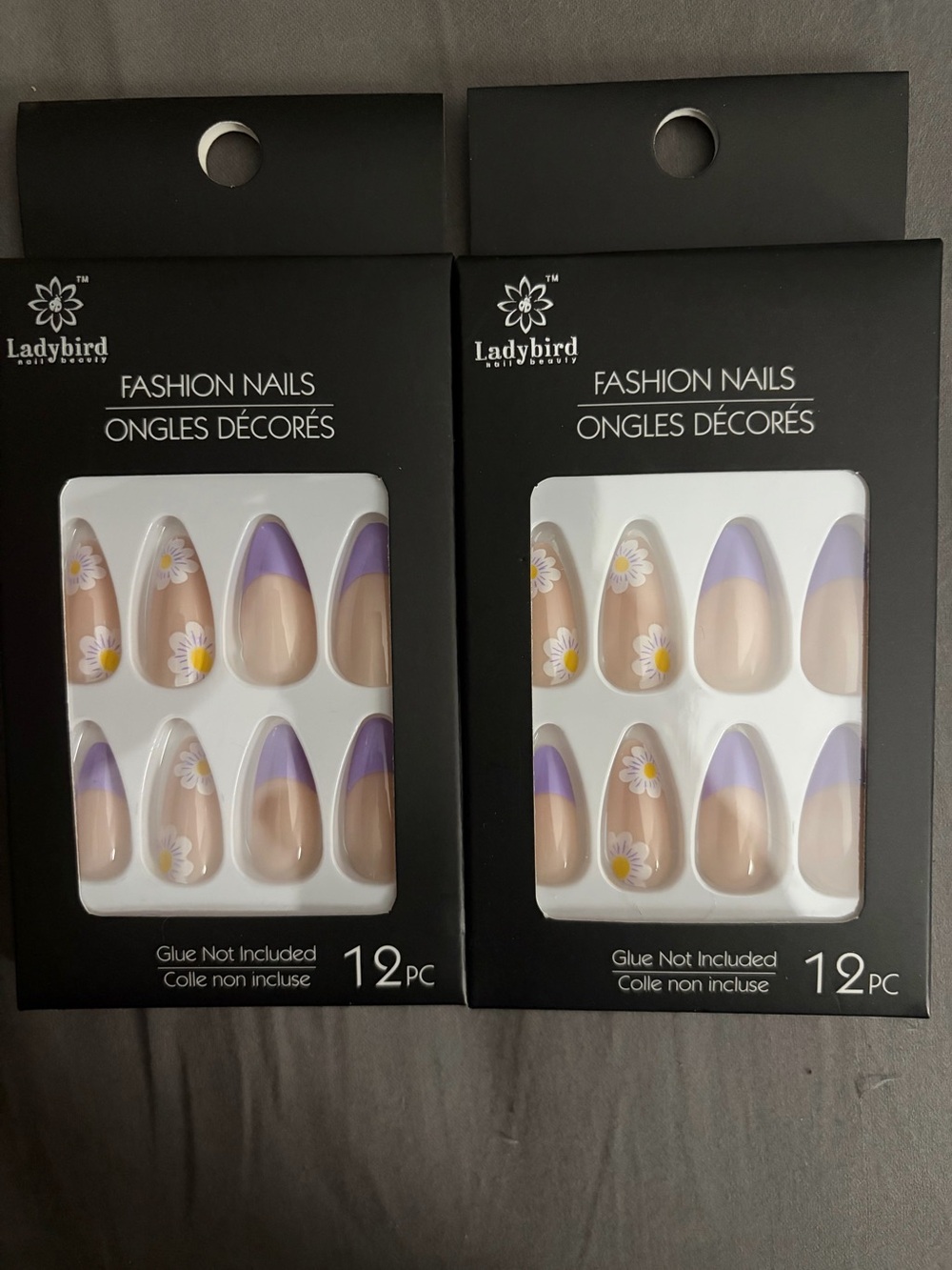 Purple Daisy French Tip Press-On Nails